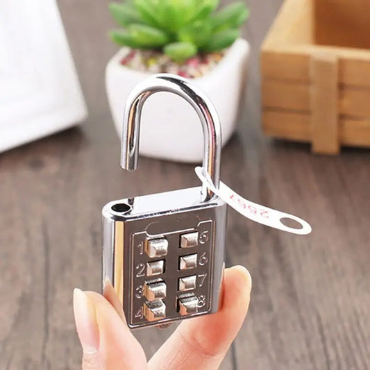 8 Digit Push Button Number Combination Padlock Mechanical Code Lock Wardrobe Password Lock Luggage Travel Safe Locks Zinc Alloy